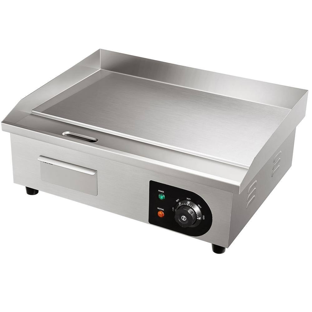 VEVOR Commercial Electric Griddle 22 in.Countertop Flat Top Griddle 1600 Watt Stainless Steel Teppanyaki Grill with Non Stick PDDBLDQ2210MMOPHZV1