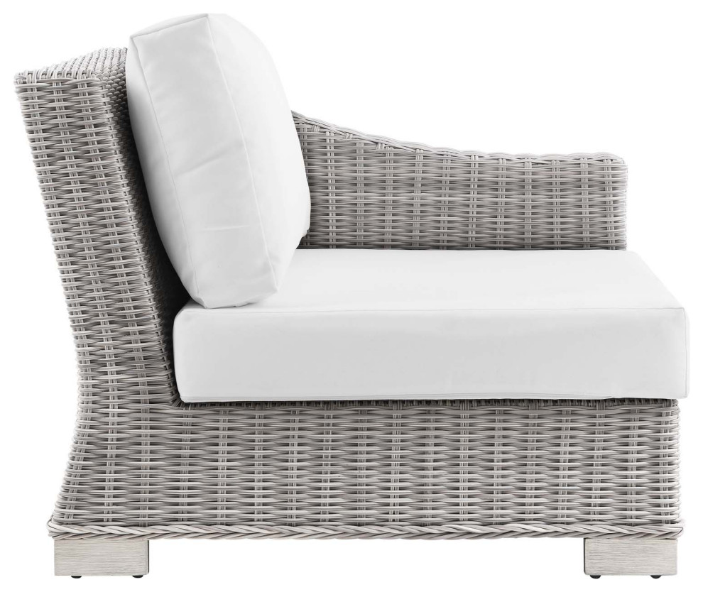 Conway Outdoor Patio Wicker Rattan Right Arm Chair   Tropical   Outdoor Lounge Chairs   by Modway  Houzz