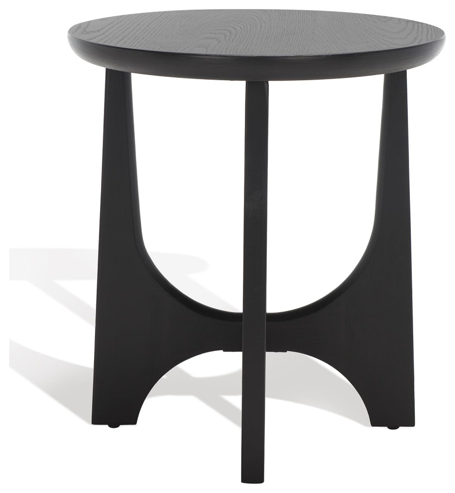 Contemporary End Table  Unique Shaped Base With Round Wooden Top   Contemporary   Side Tables And End Tables   by Decor Love  Houzz