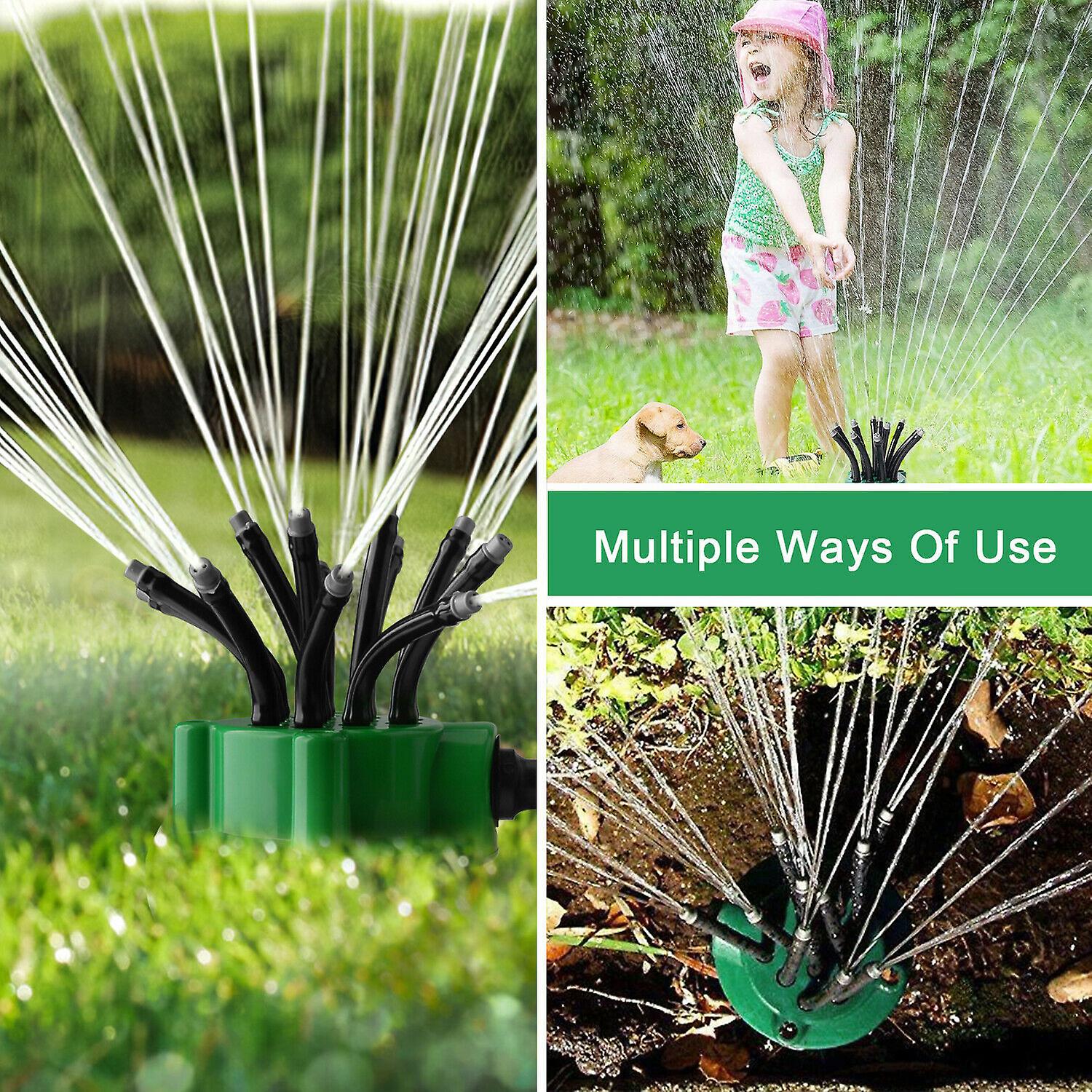 Garden Sprinkler Multi-tips Lawn Sprinkler Head Nozzle 12 Flexible Spray Nozzles 360 Degree Rotating Lawn Sprinkler Outdoor Garden Patio Water Sprayer