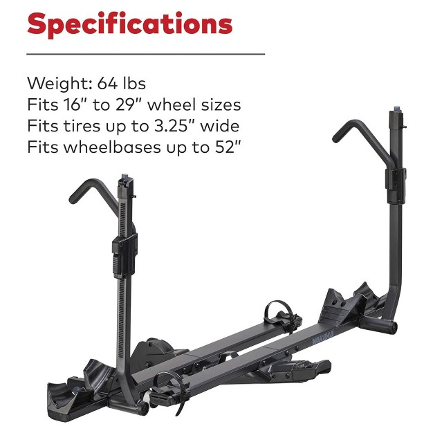 Yakima Stagetwo 2 Inch Premium 4 Bike Tiered Adjustable Tray Hitch Bike Rack Accommodates 52 Inches Wheelbases With Remote Tilt Lever And Sks Locks