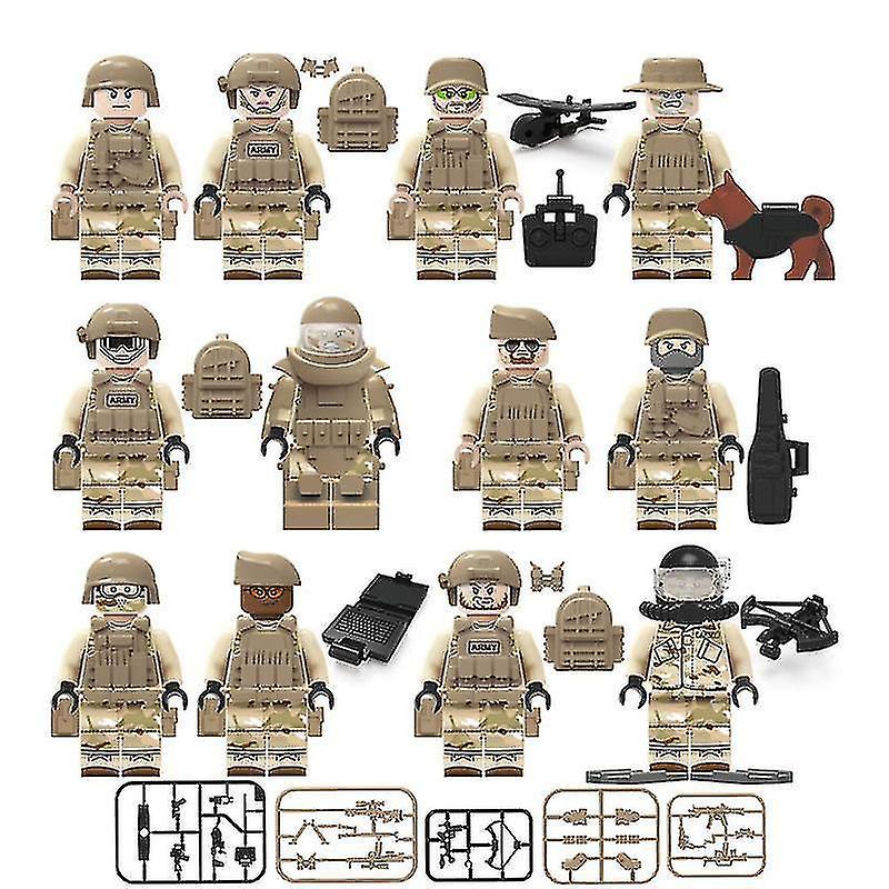 Seal 12 Minifigures With Weapons Building Blocks Toy