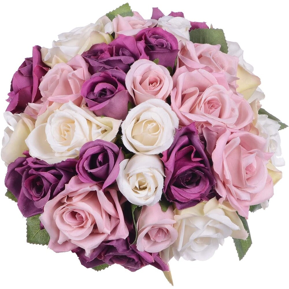 Artificial Flowers Rose Bouquet 2 Pack for Home Garden Party