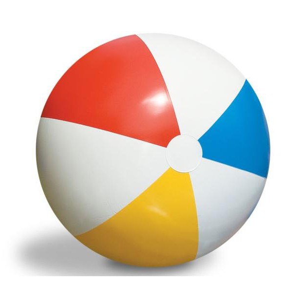 White And Red Classic Inflatable 6 Panel Beach Ball