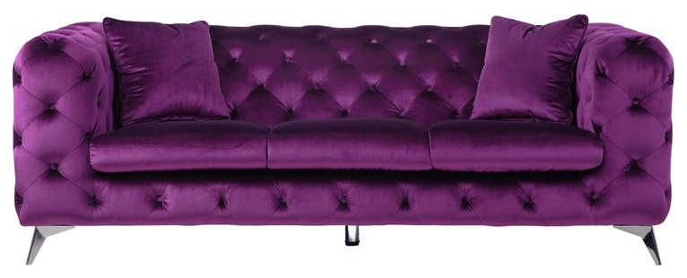 ACME Atronia Sofa in Purple Fabric   Midcentury   Sofas   by Homesquare  Houzz