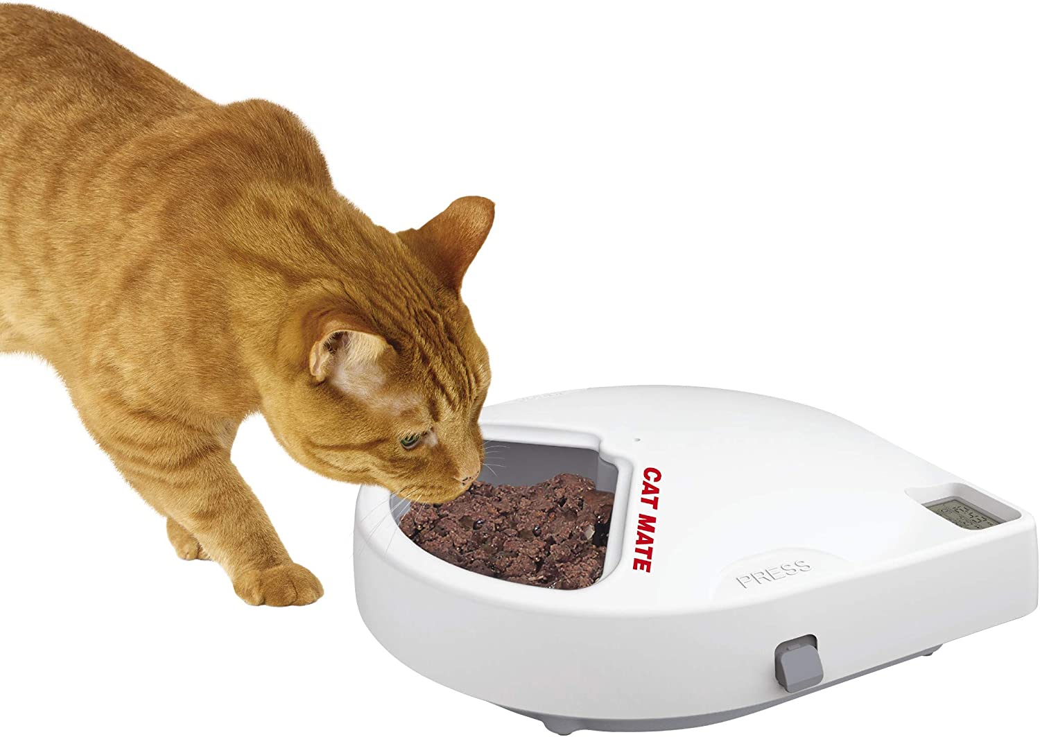 Cat Mate C500 Automatic Pet Feeder with Digital Timer for Cats and Small Dogs White， 13.4 x 11.4 x 2.8