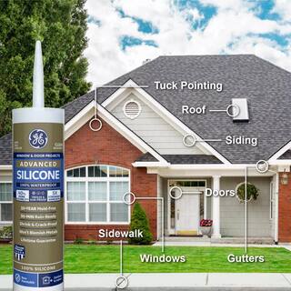 GE Advanced Silicone 2 10.1 oz. Clear ExteriorInterior Window and Door Sealant 2811092