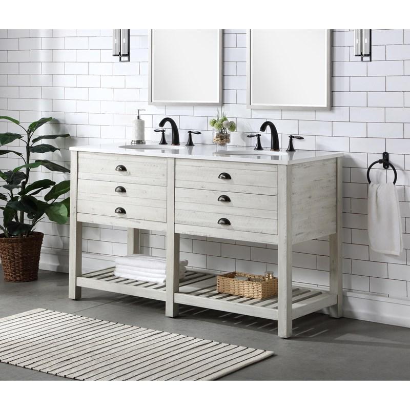 Waldorf 2-Drawer Double Sink Vanity 57