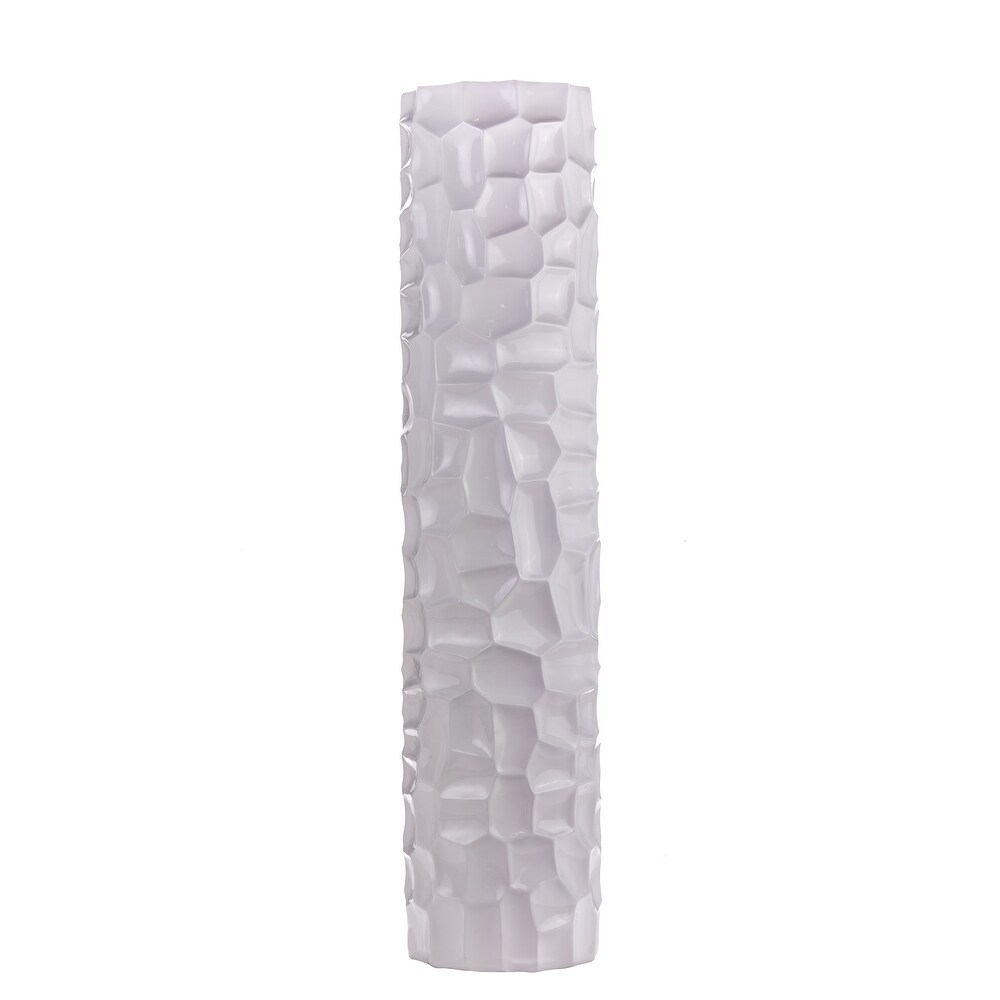 Textured Honeycomb Vase // White  52\