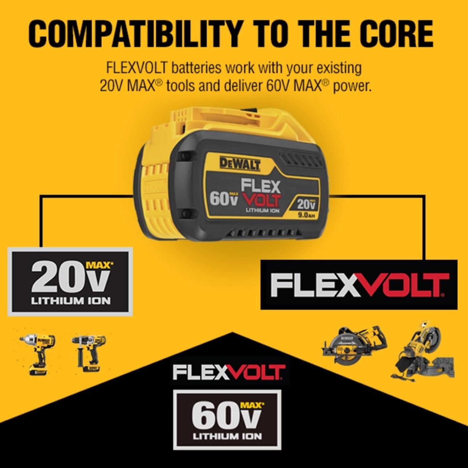 DW FLEXVOLT 60 V 1/2 in. Brushless Cordless VSR Stud and Joist Drill Kit (Battery \u0026 Charger)