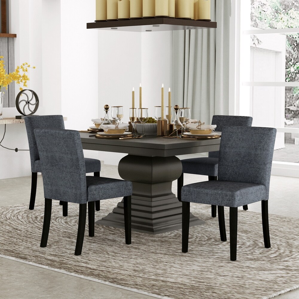 HomyLin Modern Upholstered Parson Dining Chair With Solid Wood Legs Set of 4