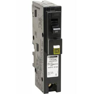 Square D Homeline 20 Amp Single-Pole Plug-On Neutral Combination Arc Fault Circuit Breaker(HOM120PCAFIC) HOM120PCAFIC