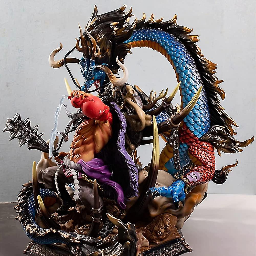 Japan Anime 50cm One Piece Azure Dragon Form Kaidou Standing Posture Limited Edition Action Figure Toys Model Pvc Collection Doll Figures Around Ornam