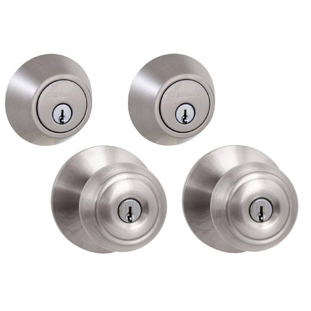 Defiant Hartford Satin Nickel Single Cylinder Keyed Entry Project Combo Pack BGX2L1BD