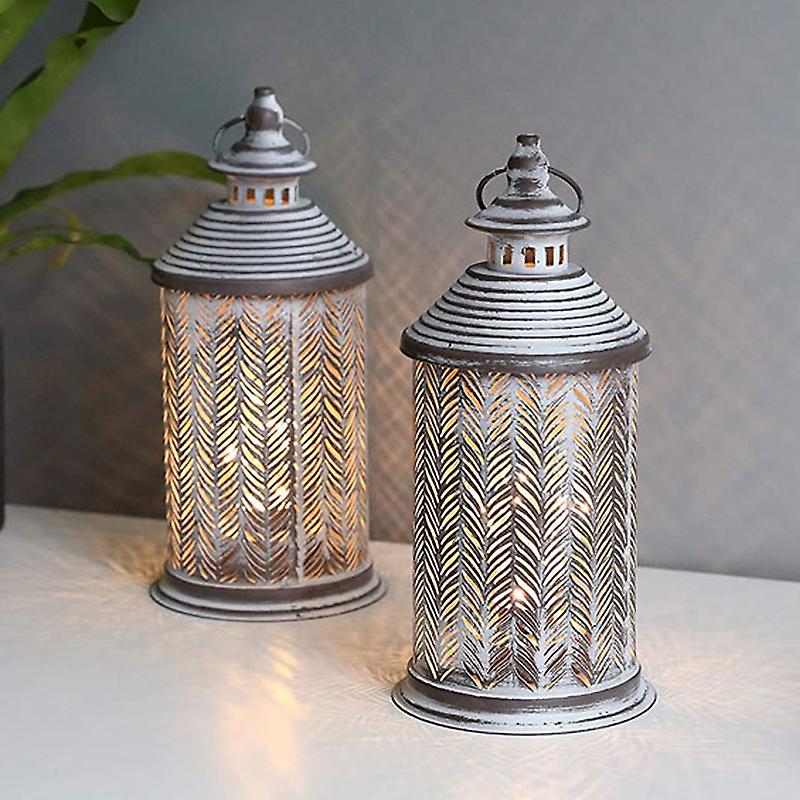 Set Of 2 Metal Table Lamp Battery Powered 10.5