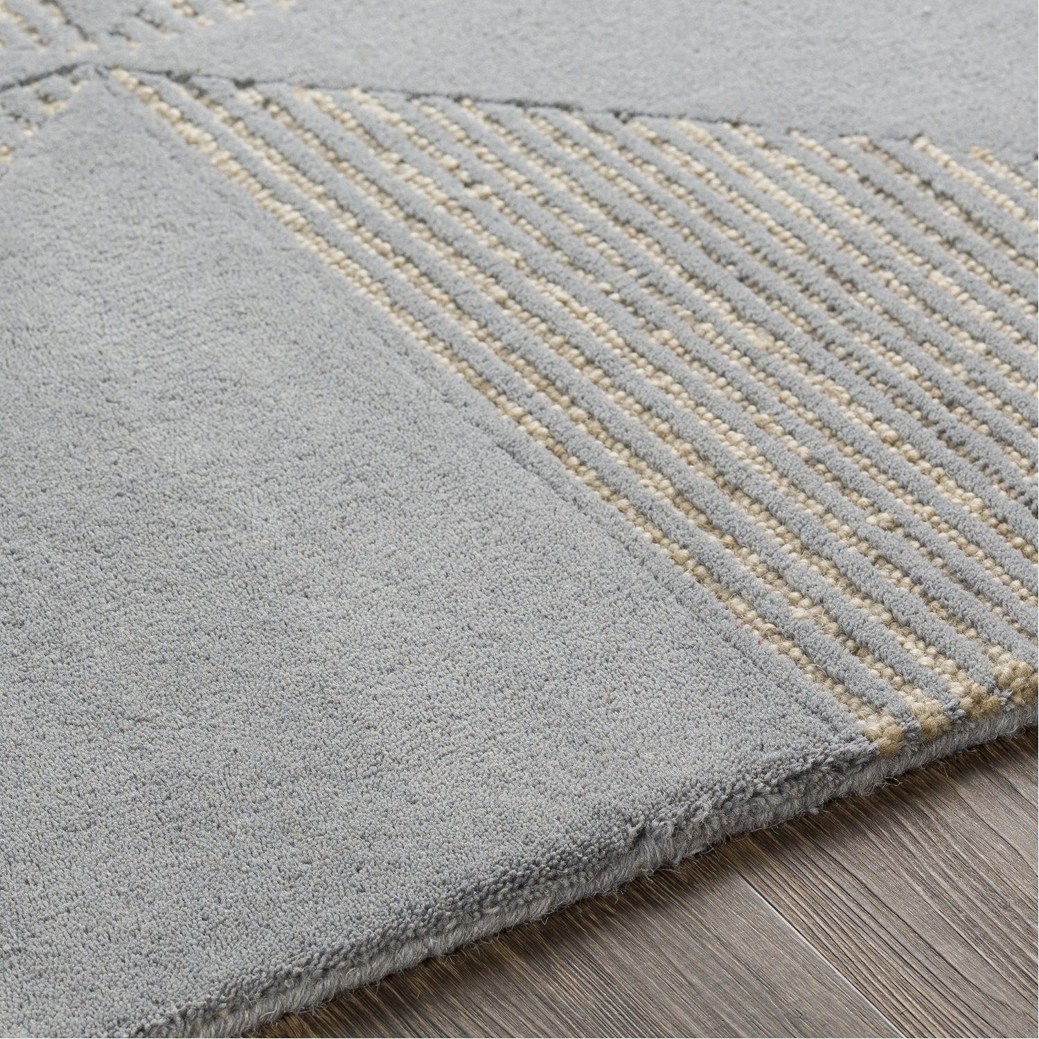 Kennedy Hand Tufted Rug in Navy, Taupe, Khaki, Charcoal, Denim