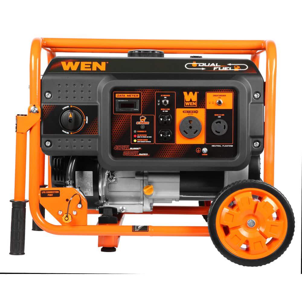 WEN 4375Watt Dual Fuel Portable Generator with Wheel Kit and CO Shutdown Sensor