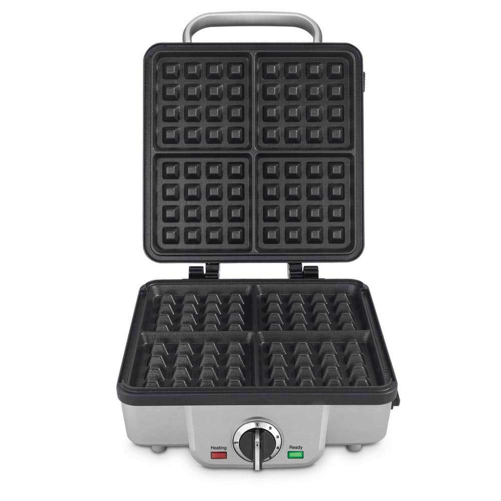 Cuisinart 4Waffle Stainless Steel Belgian Waffle Maker with Recipe Book