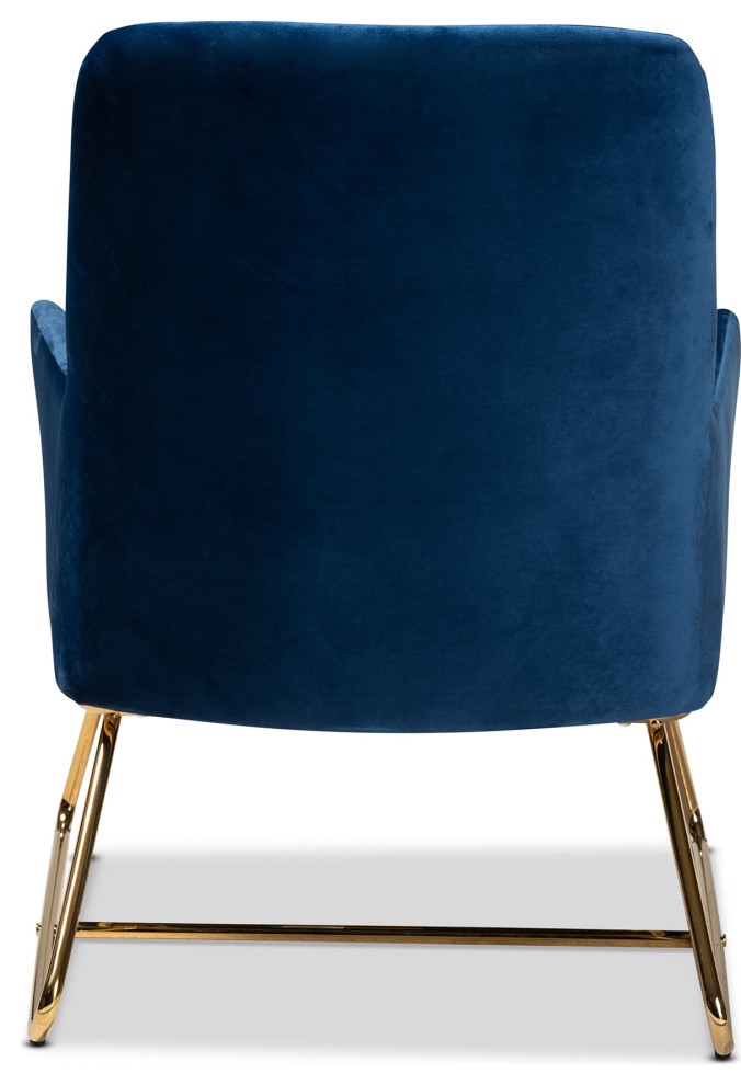 Baxton Studio Sennet Glam and Luxe Velvet Upholstered Gold Armchair   Contemporary   Armchairs And Accent Chairs   by HedgeApple  Houzz