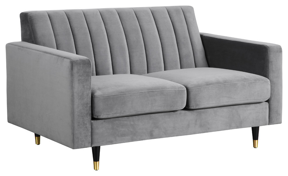 Lola Velvet Upholstered Set   Midcentury   Loveseats   by Meridian Furniture  Houzz