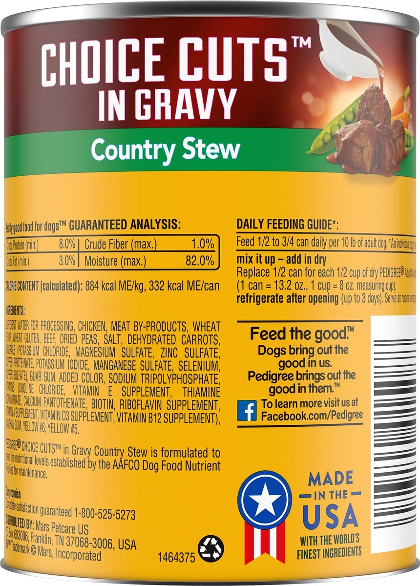 Pedigree Choice Cuts in Gravy Country Stew Adult Canned Wet Dog Food