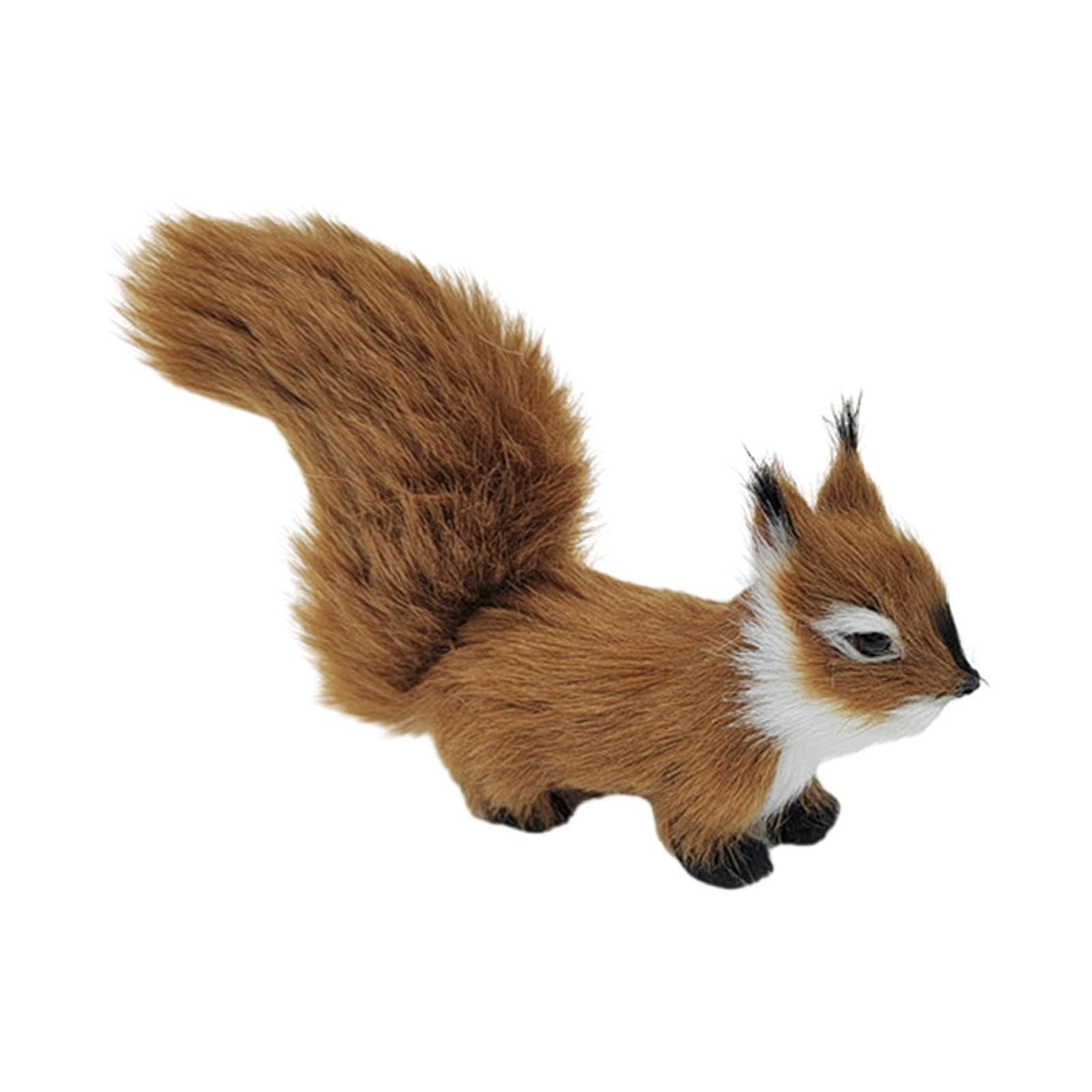 Plush Squirrel Ornament Tabletop Decoration Christmas Simulation Animal Doll Coffee