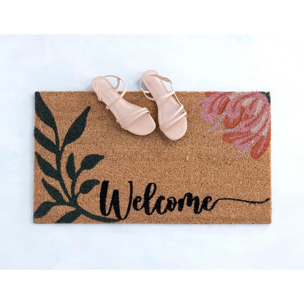 Floral Print Rectangle Doormat