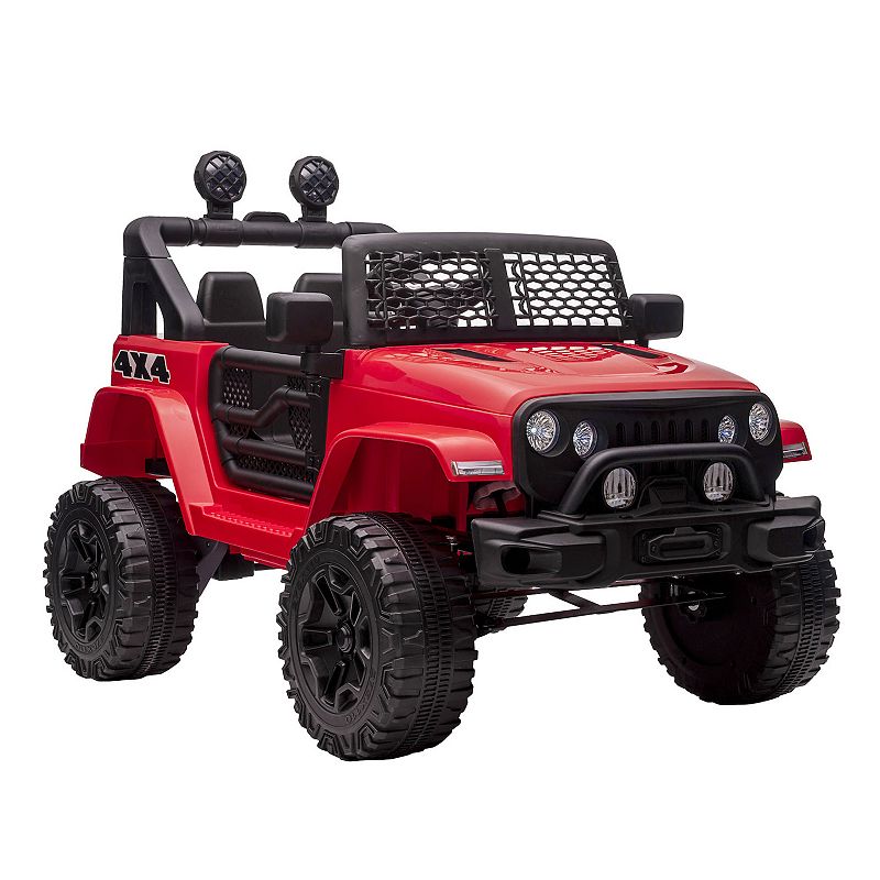 Aosom 12V Kids Ride On Car Electric Battery Powered Off Road Truck Toy with Parent Remote Control Adjustable Speed Black