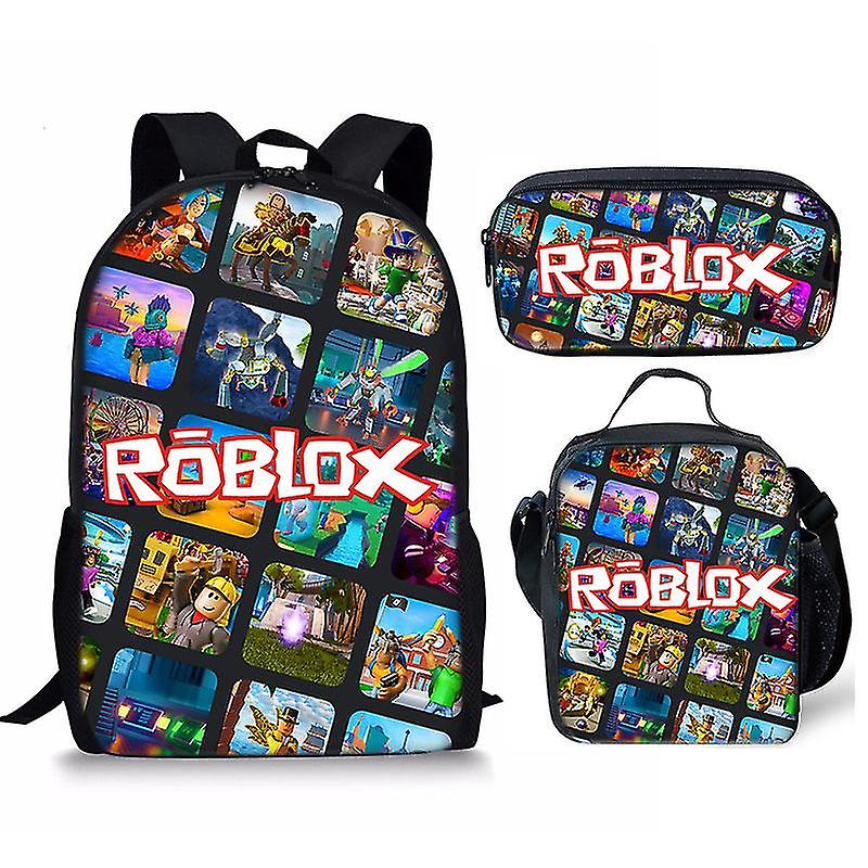 Roblox Print Bag Children's Backpack Or Satchel Or Pen Bag Or Three-piece Set For Kids For Kids