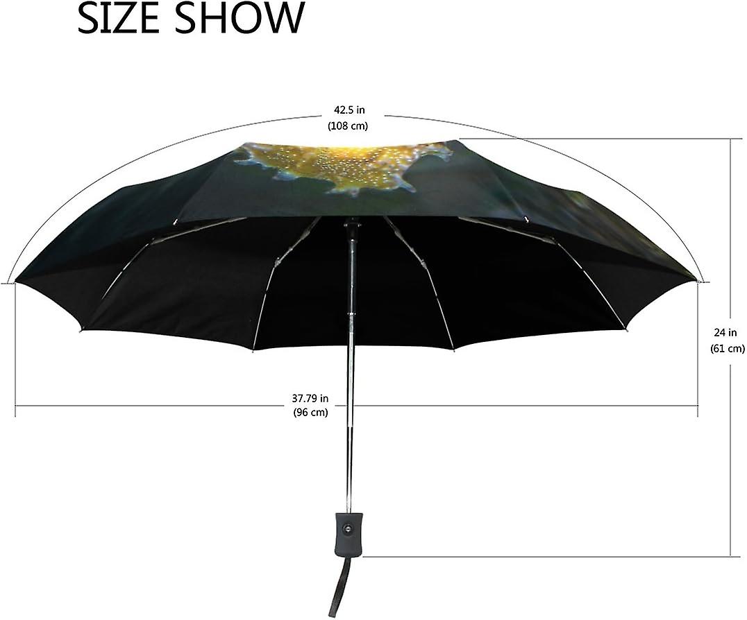 Top Carpenter Yellow Female Seahorse Anti Uv Windproof Travel Umbrella Parasol With Auto Open/close Button