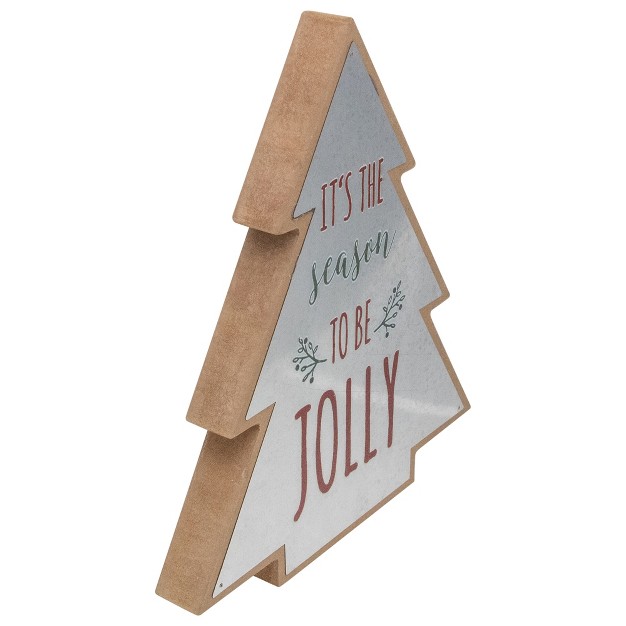 Tree Shaped Tis The Season To Be Jolly Christmas Sign