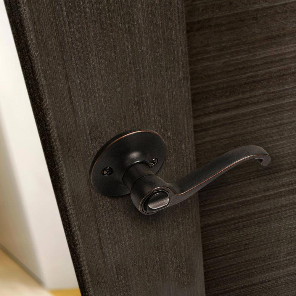 Design House Scroll Oil-Rubbed Bronze Privacy BedBath Door Handle 791632