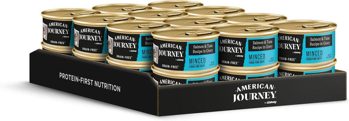 American Journey Minced Salmon and Tuna Recipe in Gravy Grain-Free Canned Cat Food