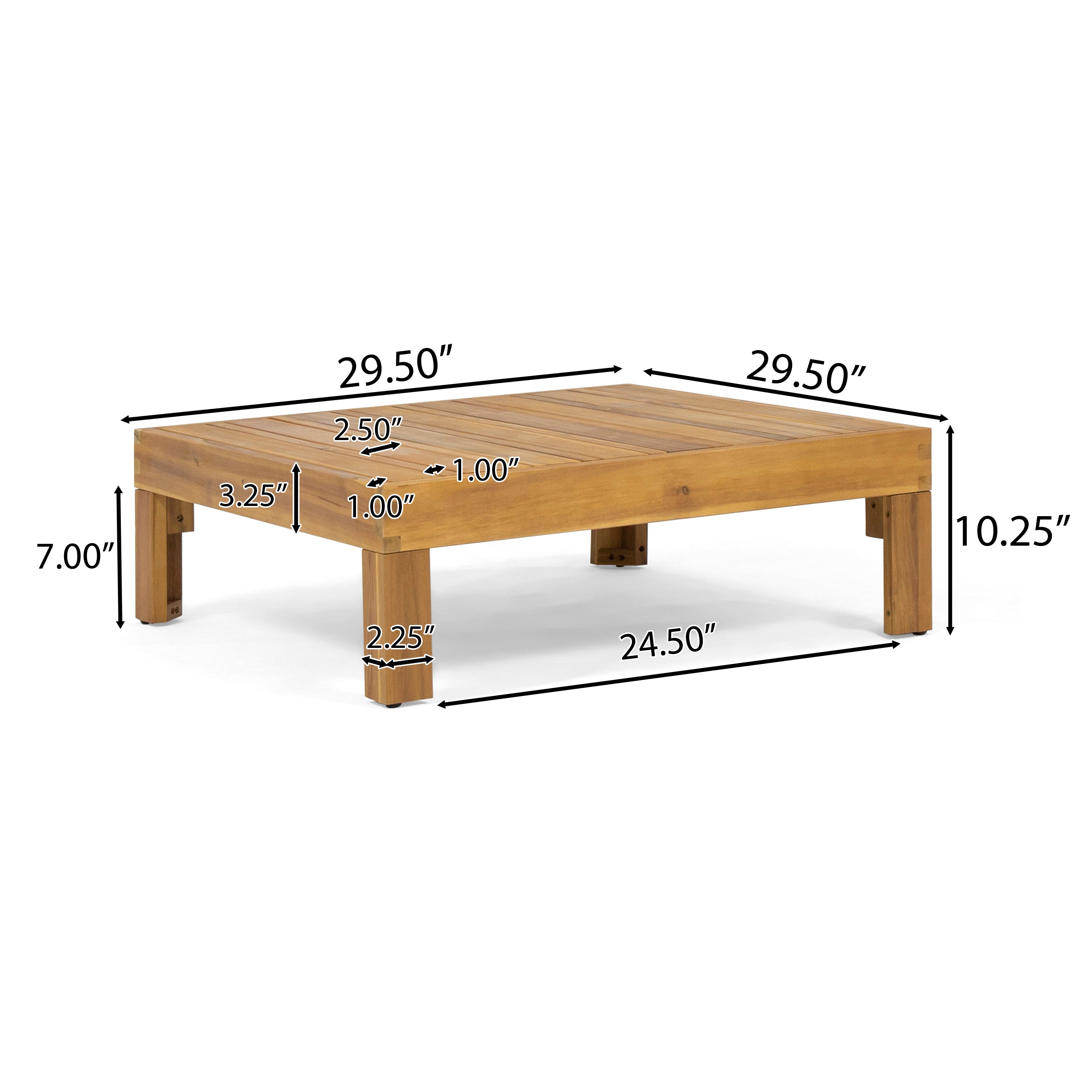 Allegra Outdoor Acacia Wood Coffee Table