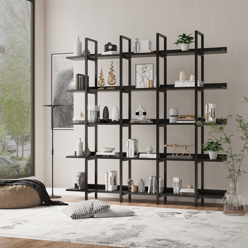 5 Tier Bookcase with Metal Frame  MDF Board