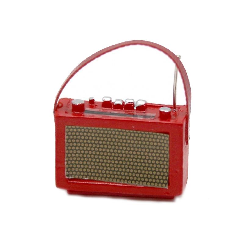 Dolls House 1960's Red Transistor Radio Miniature 1:12 Scale Accessory