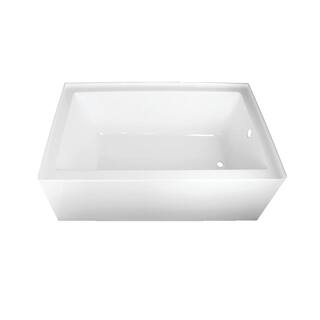 Aqua Eden Ella 60 in. Acrylic Right-Hand Drain Rectangular Alcove Bathtub in White HVTAP603622R