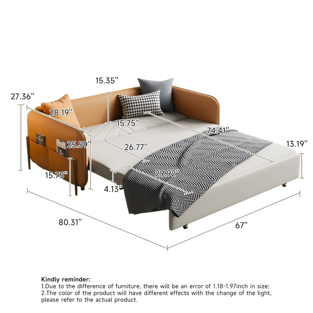 JASIWAY 67 in. Width Modern Pull Out Queen Size Sofa Bed