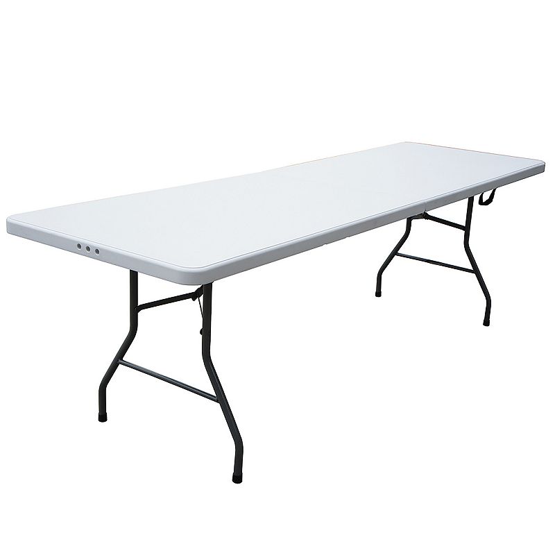 Plastic Development Group 816 Fold In Half 8 Foot Folding Banquet Table， White