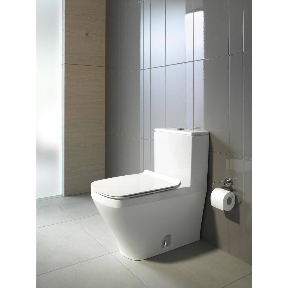 Duravit 1-Piece 1.28 GPF Single Flush Elongated Toilet in White Seat Not Included 2157010085