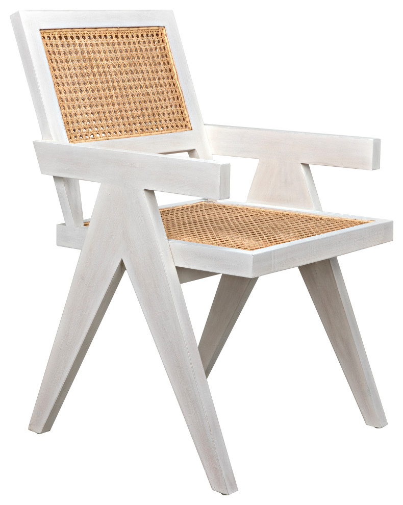 Jude Chair With Caning  White Wash   Tropical   Dining Chairs   by Noir  Houzz