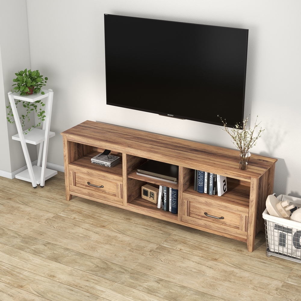 TV Stand with Ample Storage Space and 2 Drawers