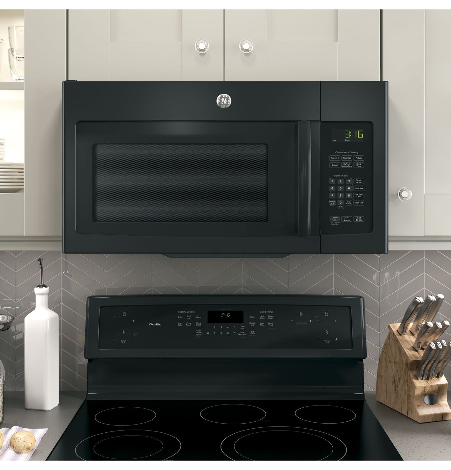 GE 1.6 Cu. Ft. Black Over-The-Range Microwave Oven