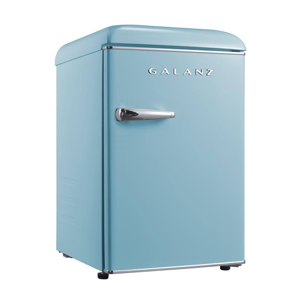 Galanz 2.5 cu. ft. Retro Mini Fridge in Bebop Blue with Chiller GLR25MBER10