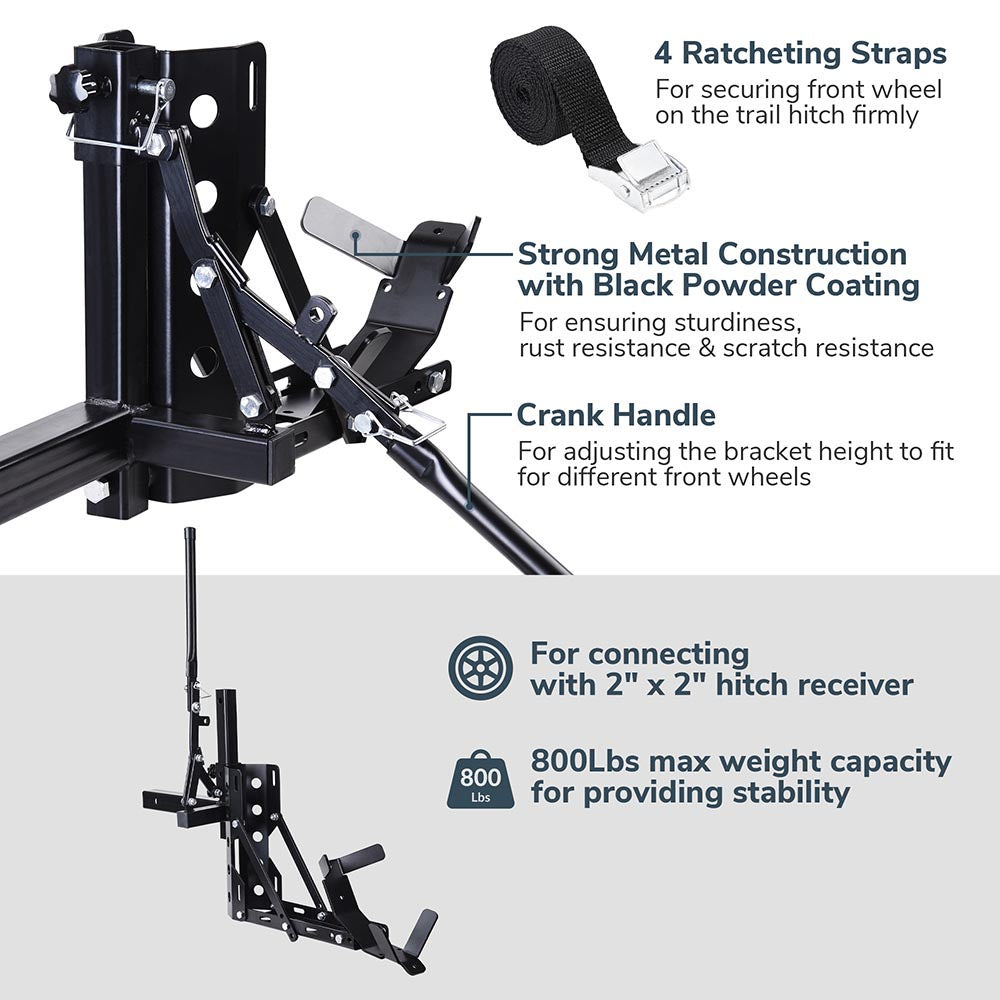 Yescom 800lbs Motorcycle Trailer Hitch Carrier & 2