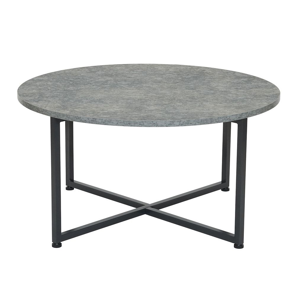 Household Essentials Faux-Concrete Round Coffee Table