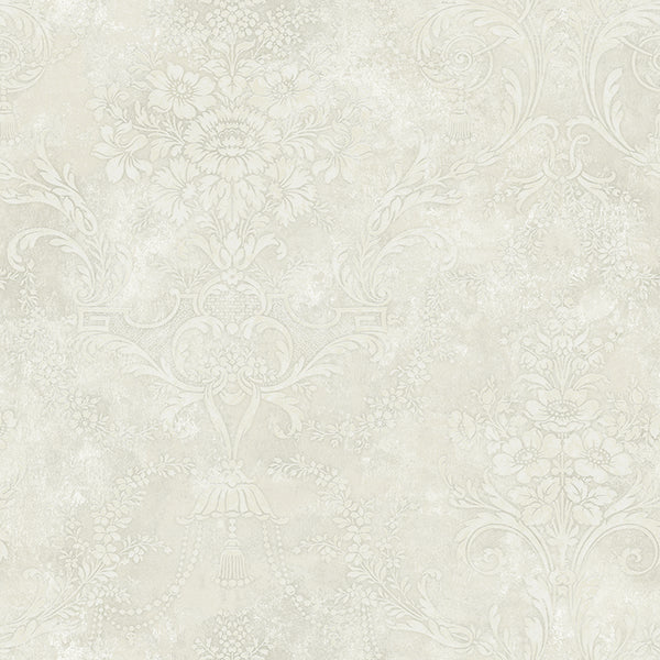 Jeffreys Floral Wallpaper in Greys and White by Carl Robinson