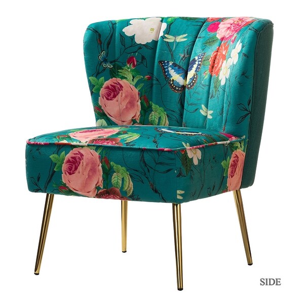 Side Chair with Metal Base， thick Foam Padded Seat and Backrest for Bedroom and Living Room