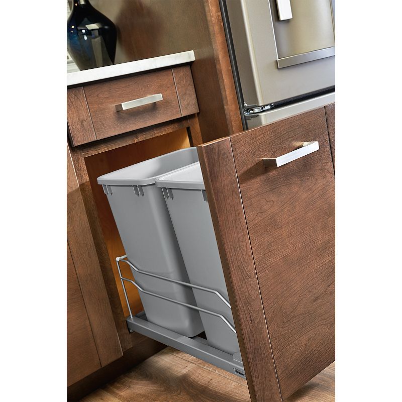 Rev-a-shelf Double Pull Out Trash Can 35 Qt With Soft-close， 53wc-1835scdm-217