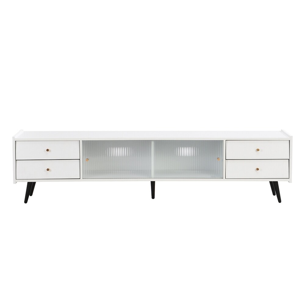 ON TREND Entertainment Units TV Stand with Silver Metal Legs for TV Up to 70\